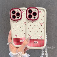 For Redmi 14C 13C 12C 10C 10 12 9A 9C Note 14 13 12 11s 10s Pro Red Polka Dot Bow Phone Case