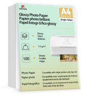 115 GSM A4 100 Sheets Single Side Glossy Photo Print Inkjet 8.3 X 11.7" Letter Size DIY Chip Bag Par