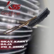 K55 Sikat Kawat Lurus Baja 210x25mm Untuk Kerak Membandel Universal Hand Straight Steel Wire Sikat Tangan Untuk Membersihkan Kotoran Mesin Motor Mobil Pelaratan Rumah Tangga Pabrik Genset