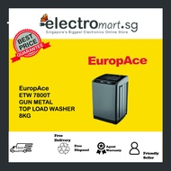 EuropAce ETW 7800T GUN METAL TOP LOAD WASHER  8KG