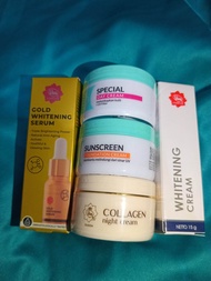 Viva Paket Skincare / Viva Gold Whitening Serum+ Viva Whitening Cream+Viva Collagen Night+Viva Day C