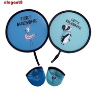 ELEGANT Folding Fans, Round Cartoon Mini Flying Disk Fan, Circular Fan Decorative Collapsible Fan wi