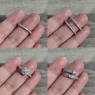 P999 - High Carbon Gem Stones CZ Zirconium with Tanzanites Rings