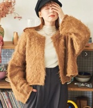 Hinari 駝色毛茸茸短cardigan | 日牌Hinari限定福袋內容物