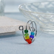Decompression Ring Relieve Anxiety Small Toy Creative Niche Rotating Rainbow Beads Manual Winding An