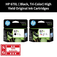 HP 67XL High Yield Black Original Ink Cartridge HP 67XL High Yield Tri-color Original Ink Cartridge 