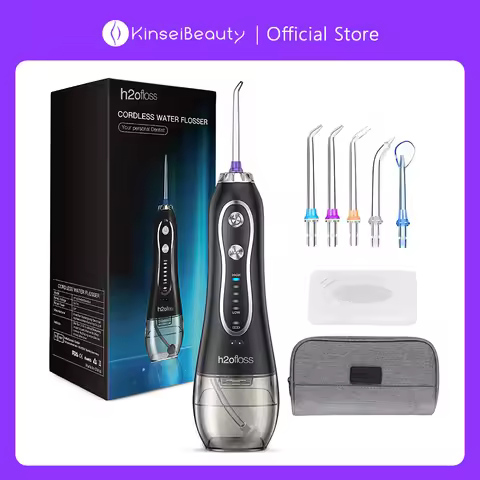 KinseiBeauty Water Flosser Dental Oral Irrigator Teeth Whitenin Portable Dental Flosser USB Recharge