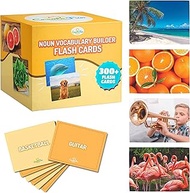 Noun Vocabulary Builder Flash Cards - 300 Educational Photos - Animals, Food, Instruments, Sports, T