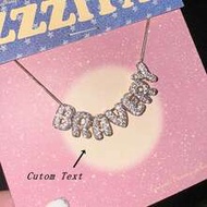 1pc Personalized 3D Bubble Letter Initial Necklace, Charm Customized Bubble Nameplate Jewelry Gift F