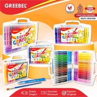 GREEBEL - PREMIUM CRAYON COLOR/ COLOR SILKY CRAYON/ + BRUSH Crayon Silky Crayon Oil Pastel