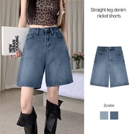 Women's Fashion Loose Denim Shorts High Waist Slim Fit Crop Top JN
