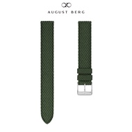 August Berg Green Perlon Silver Buckle Watch Strap