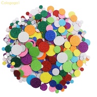 Cologogo1 160 Pcs Round Foam Sticker Colorful Sticker Glittering Foam Sticker for Cards Scrapbooking