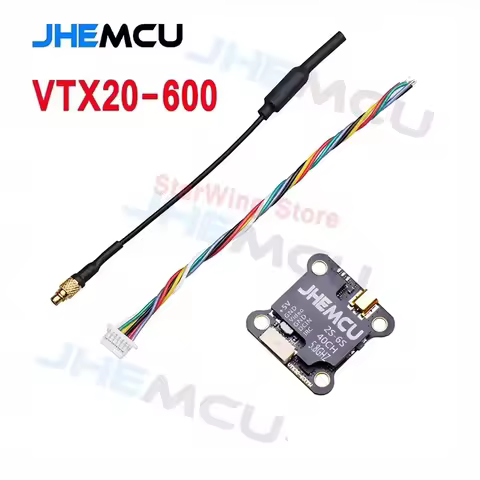 JHEMCU VTX20-600 5.8G 40CH PitMode 25mW 100mW 200mW 400mW 600mW Adjustable VTX 7-26V For FPV Racing 