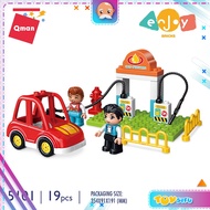 Qman Enjoy Bricks 5101 Convenient Gas Station Duplo Size Building Block 19pcs