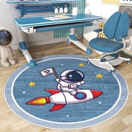 Round Carpet Bedroom Astronaut Children's Study Table Computer Chair Under Study Table Floor Mat Sound Insulation Swivel Chair Protection
