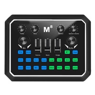 【SFF】-M8 Sound Card Digital Sound Card Live Mixer Microphone Mixer is Suitable for Equipment K Song Recording Live Singing