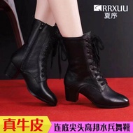 Summer Mesh New Dance Shoes Women Genuine Leather Dancing Shoes Soft Bottom Square Dance Boots Adult Modern Sailor Dance Boots