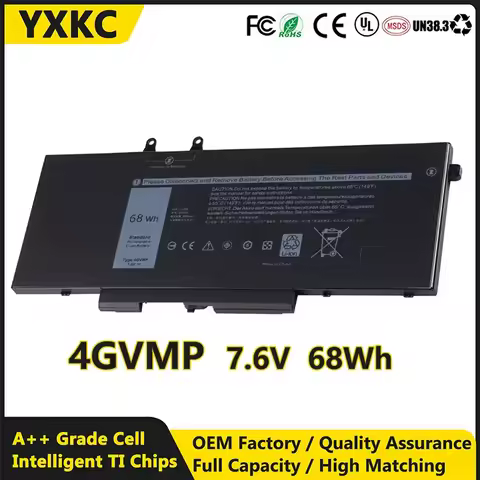 YXKC 4GVMP Lithium ion batteries laptop battery 7.6V 68Wh For Dell Latitude 5400 5500 Precision 3540