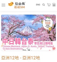 自由鳥 Birdie 亞洲12地 亞洲外遊 2日數據卡 兌換碼