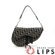 Dior Trotter 馬鞍包，帆布/皮革，女士單肩包

黑色 [二手]