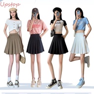 UPSTOP Mini Skirt, Lining Shorts Skirt with Shorts Underneath Tennis Skirt, Trendy Athletic Tennis Skirt Black/White Women Golf Skirt Skater Skirt Women