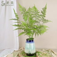 Q💕Fern Plant High Simulation Flocking Asparagus Fern Home Decoration Artificial Flower Arrangement Accessories Photograp
