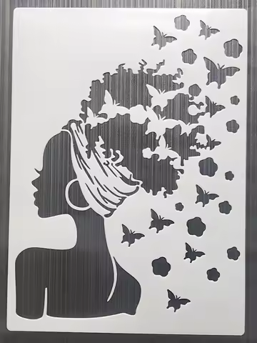 1Pcs21*29Cm Woman Butterfly DIY Layering Stencils Wall Painting Furniture Scrapbook Coloring Embossi