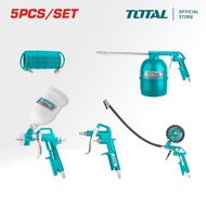 TOTAL Tools 5 Pcs Air Tools Set (Blow Gun + Spray Gun + Washing Gun + Tyre Inflating Gun + Recoil Ho