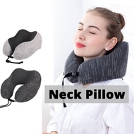 {SG} Memory Foam Neck Pillow for Travelling Flight Lunch Break / Ergonomically Designed Neck Support Pillow [Gift]