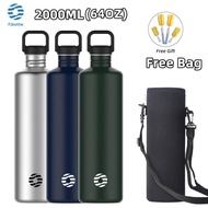 Water Bottle With Free Gift Stainless Steel 2000ml(64oz)  Portable Cycling Sports Bottle For School 