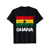 Ghana Vintage Ghanese Flag Africa Ghanese Roots Ghana Flag T-Shirt, Cotton, Creative Fun, Holiday Gi