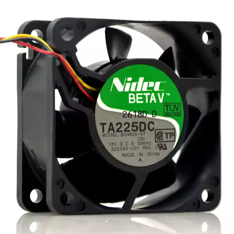 For Nidec TA225DC B34605-57 DC 12V 0.58A 6.96W 6800RPM 6cm 6025 60x60x25mm Double Ball Bearing Cooli