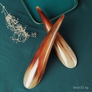 Natural White Yak Horn Scraping Tube Large Massage Board Tea Spoon Foot Acupoint Stick Universal Bod
