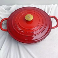 【 Genuine 】 Little Happiness 30cm Cast Iron Enamel Queen Pot