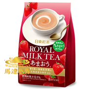 日東紅茶 - 皇家奶茶 士多啤梨味 112g (8條/包) 日本直送 最佳食用日期：2026/6