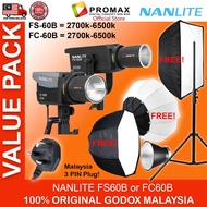 CHEAPEST NANLITE FS60B / FC60B with Lantern Octa 95cm 60x90cm Softbox Stand LED Video Light Photo St