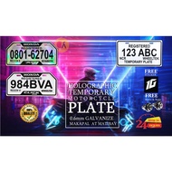 MOTORCYCLE TEMPORARY PLATE NUMBER 0.6mm Galvanized Metal