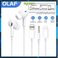 AC wired earphone with microphone stereo headset for apple iphone 11 12 plus x xs max wired earphone
