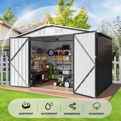 flash saleBestseller6x8 FT Outdoor Storage Shed, Metal Garden Shed with Updated Frame Structure, Too