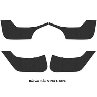 Tesla Model Y/Y Model 3 Cửa Chống Đá Miếng Dán Juniper Thiết Kế Nội Thất Ô Tô Bụi Miếng Lót Bảo Vệ T