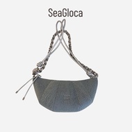 ครัวซองต์กระเป๋าสะพายข้างสีฟ้าผ้ายีนส์แบบ All-In-One ใหม่กระเป๋าพระจันทร์เสี้ยวจาก SeaGloca Zurich