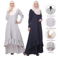 Jubah Muslimah Moden JASMINE / Women Muslim Robe, Murah, Labuh, Plus Size, Wudhu &amp; Nursing Friendly, YULIAQARIRA