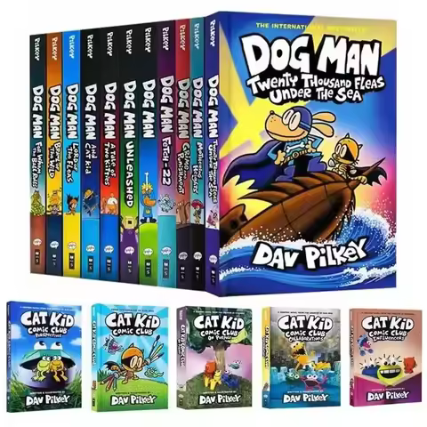 17 Books/Set Hardcover The Adventures of Dog Man The Epic Collection English Kids Child Hilarious Hu