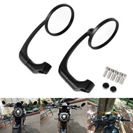 Black Chrome 1 Pair 8/10mm Aluminium Alloy Universal Motorcycle Round Rear View Mirrors Side Mirror