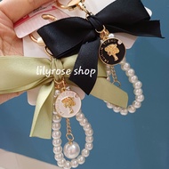 GANTUNGAN Barbie pearl ribbon keychain GK040