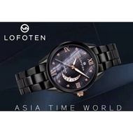 Lofoten | F2305L BK-4 Ladies Star Moon Black Dial Stainless Steel Watch