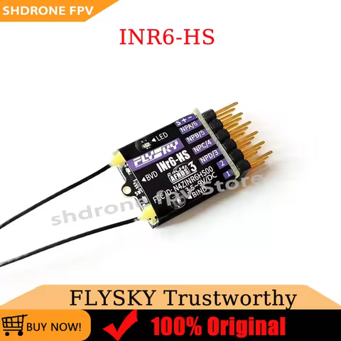FLYSKY INR6-HS 2.4GHz 6CH Mini Receivers AFHDS 3 Dual Antennas PWM PPM I-bus S.bus for Remote Contro