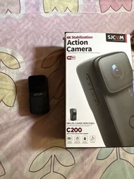 SJCAM C200 4K Action Camera with 128GB SD card.