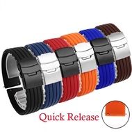 20mm 22mm Quick Release Silicone Watch Bands For Samsung Active 43mm 47mm for Fossil Strap 18mm 24mm Rubber Sport Bands